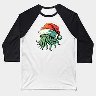 A Portrait of Christmas Cthulhu Baseball T-Shirt